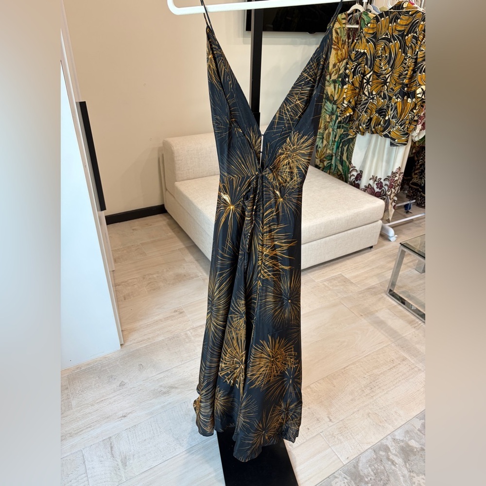 Farm Rio: Black Fireworks Sleeveless Open Back Maxi Dress - Picture 10 of 14